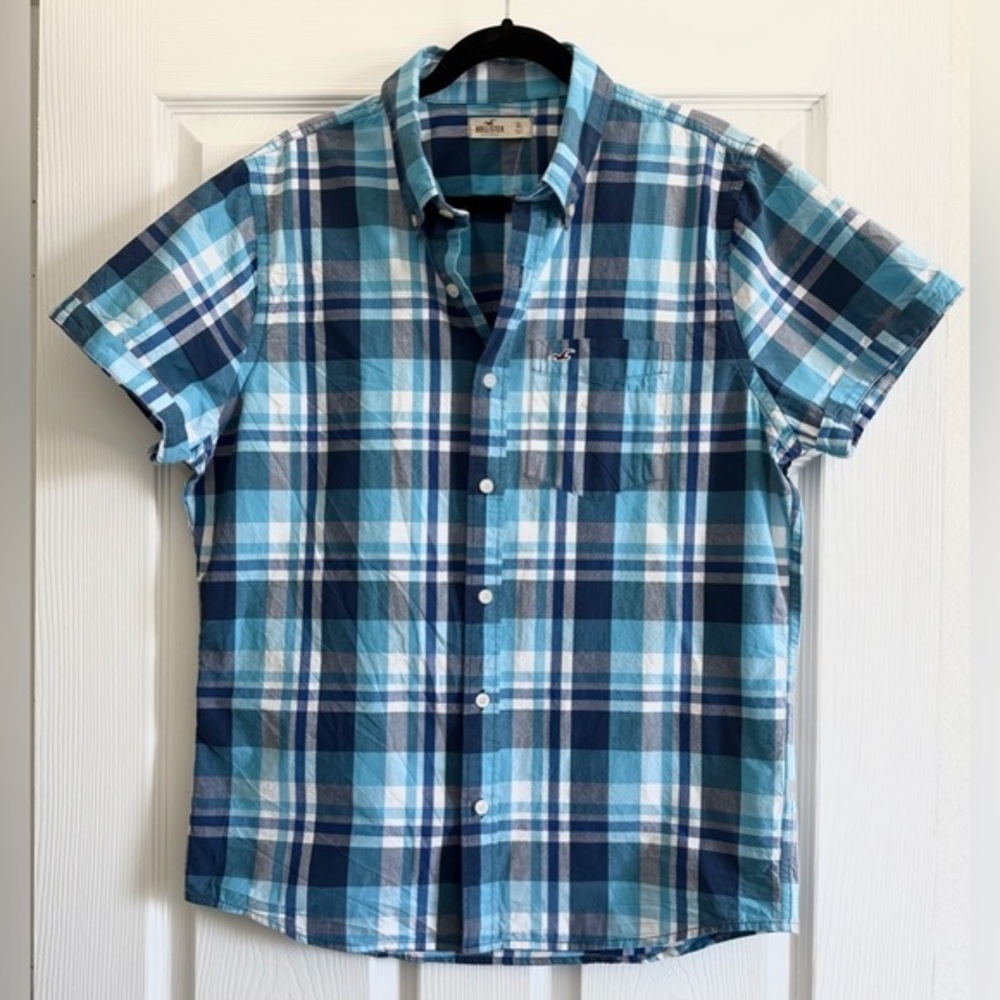Hollister Blue and White  Check Pattern Casual Shirt